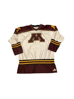Vintage 90s Minnesota Golden Gophers NCAA Hockey Jersey RAS Made in USA Men's XL